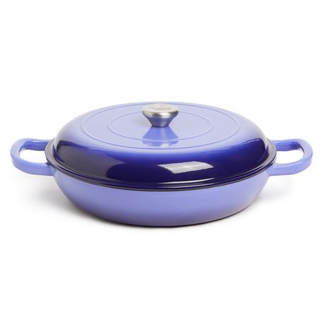 George & Mason - 30cm Round Enamel Cast Iron Casserole - Blue Buy Online in Zimbabwe thedailysale.shop