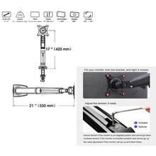 Load image into Gallery viewer, Full Motion Swivel Gas Spring Adjustable Monitor Arm Desk Mount Stand
