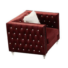 Load image into Gallery viewer, LUX Studded 1 Seater Sofa Red
