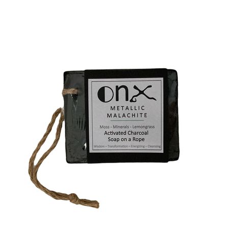 OnX Metallic Malachite Activated Charcoal Soap on a Rope - 230g Buy Online in Zimbabwe thedailysale.shop