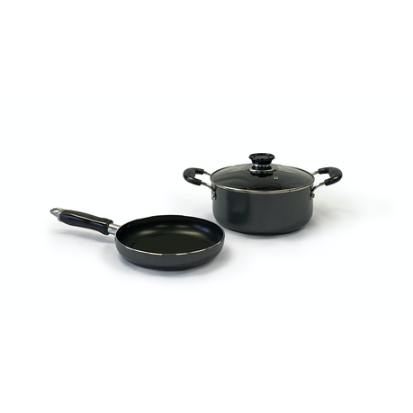 Le Chef BASIC Non-Stick Casserole Pot and Fry Pan Combo 3pcs Set Buy Online in Zimbabwe thedailysale.shop