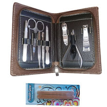 Load image into Gallery viewer, DL Leather Manicure Set with 6 Piece Emery Boards Nail Files-DL048
