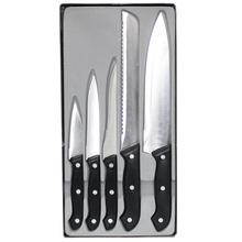 Load image into Gallery viewer, 5 Piece Triple Riveted Stainless Steel Kitchen Knife Set - Black
