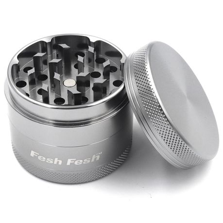 Fesh Fesh - Herb Grinder / Tobacco Grinder (50mm, Silver)