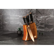 Load image into Gallery viewer, Berlinger Haus 7-Piece Knife Set with Wooden Stand - Black Rose

