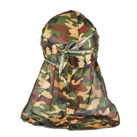 Durag Boss Silky Satin Durag with Extra Length Ties (Camouflage Classic) Buy Online in Zimbabwe thedailysale.shop