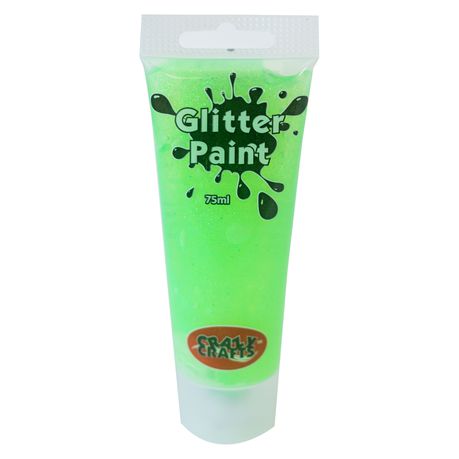 Crazy Crafts Acrylic Glitter Paint - Neon Green Glitter Buy Online in Zimbabwe thedailysale.shop