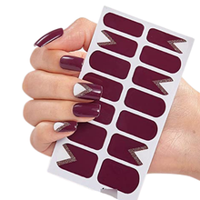 Load image into Gallery viewer, LADY LASH Nail Strips Kit Burgundy &amp; Gold Design - Set of 2
