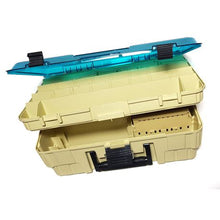 Load image into Gallery viewer, Outcast Double Layer Large Blue and Gold Fishing Tacklebox
