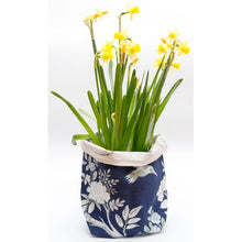 Load image into Gallery viewer, That's Sooo Pretty Fabric Flower Pot Navy Floral
