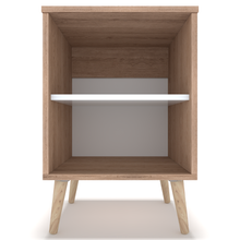 Load image into Gallery viewer, BAM! Scandi Bedside/Nightstand - Oak/ High gloss White
