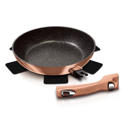 Berlinger Haus 24cm Marble Coating Fry Pan with Detachable Handle - Rose Gold Buy Online in Zimbabwe thedailysale.shop