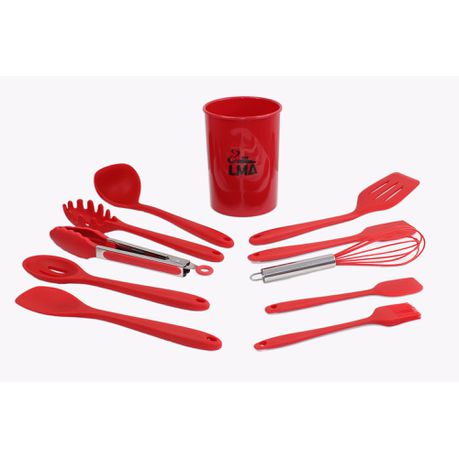 LMA Kitchen & Dining 10 Piece Silicone Kitchen Utensil Set & Storage Base Buy Online in Zimbabwe thedailysale.shop