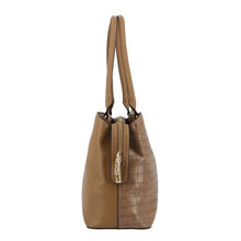 Load image into Gallery viewer, Pierre Cardin Nadia Croc Top Handle Bag Stone
