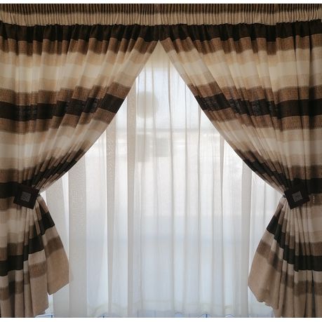 2in1 - 5m Curtain including 5m linen lace . Buy Online in Zimbabwe thedailysale.shop