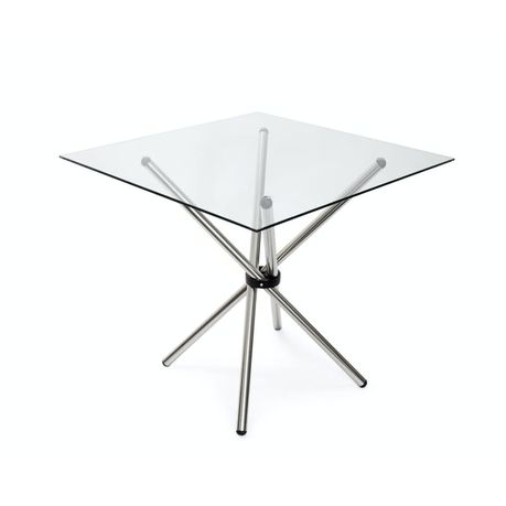 Square Glass Table 80cm - Silver Legs Buy Online in Zimbabwe thedailysale.shop