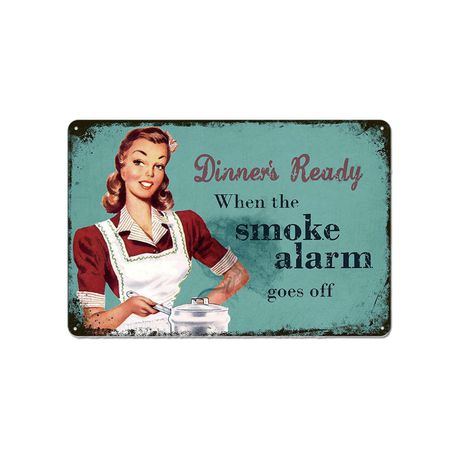 Retro Vintage Decorative Wall Metal Plate Sign - Smoke Alarm Buy Online in Zimbabwe thedailysale.shop
