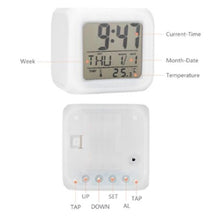 Load image into Gallery viewer, 7 Color Change LED Digital Alarm Clock With Date Alarm With Thermometer

