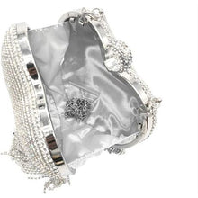 Load image into Gallery viewer, Women Silver Luxury Heart Shape Tassel Evening Clutch Bag
