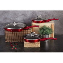 Load image into Gallery viewer, Berlinger Haus 6 Piece Marble Coating Cookware Set - Burgundy Metallic
