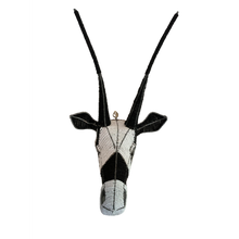 Load image into Gallery viewer, African Bead and Wire Handcrafted Oryx Head Wall Décor Large
