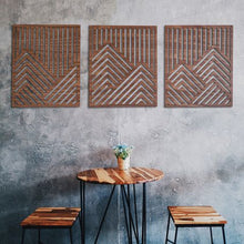 Load image into Gallery viewer, db Creative - Large Mountain Wood Wall art décor set of 3 panels
