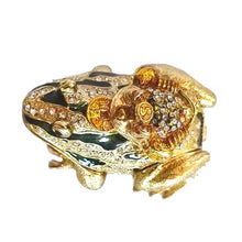 Load image into Gallery viewer, Money Frog hand- Painted Enameled Decorative Hinged Jewelry Trinket box
