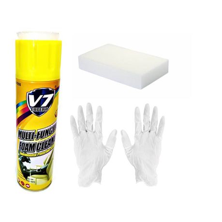 V7 Multipurpose Foam Cleaner with Gloves and Cleaning Sponge Buy Online in Zimbabwe thedailysale.shop