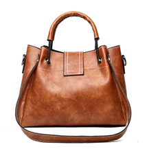 Load image into Gallery viewer, Leather Ladies Bucket Handbag
