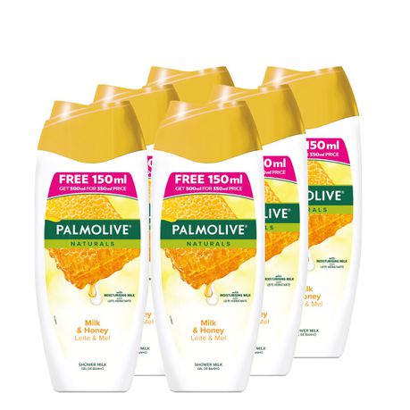 Palmolive Naturals Milk & Honey Shower Gel, Bulk Offer - 6 X 500ml Buy Online in Zimbabwe thedailysale.shop