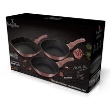 Load image into Gallery viewer, Berlinger Haus 3-Piece Marble Coating Fry &amp; Grill Pan Set - i-Rose Edition
