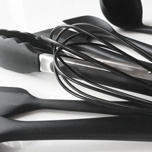 Load image into Gallery viewer, Hestia 8 Piece Silicone Kitchen Utensil Set - Black &amp; Silver
