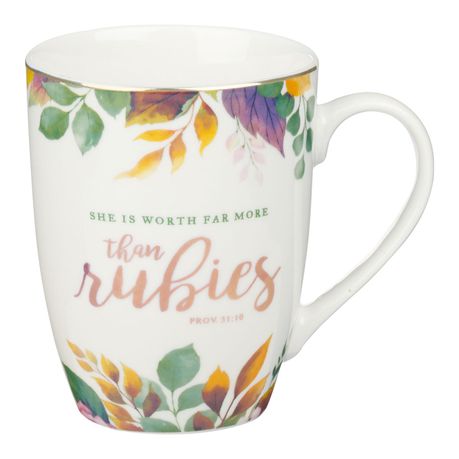 She Is Worth More Than Rubies Proverbs 31:10 - Ceramic Mug Buy Online in Zimbabwe thedailysale.shop