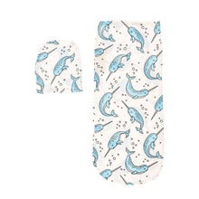 Load image into Gallery viewer, All Heart Dolphin Print Baby Wrap with Beanie
