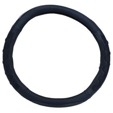 Load image into Gallery viewer, Black Rubberized Steering Wheel Cover - 39cm Diameter
