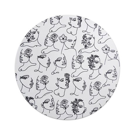 Hey Casey! Floral Faces Line Art Mouse Pad Buy Online in Zimbabwe thedailysale.shop