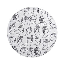 Load image into Gallery viewer, Hey Casey! Floral Faces Line Art Mouse Pad

