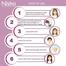 Load image into Gallery viewer, 20 sachets Nisha Henna Based Natura Hair Color 15g Each No Ammonia Brown
