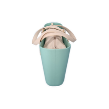 Load image into Gallery viewer, Eva Classic Handbag Mint green, Beige canvas inner, Cream handles
