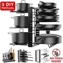 Load image into Gallery viewer, Tiers Pot and Pan Organizer Adjustable Holders Rack
