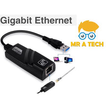 Load image into Gallery viewer, MR A TECH USB 3.0 to 10/100/1000 Mbps Gigabit Ethernet fast adapter
