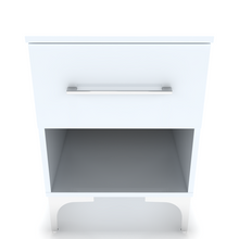 Load image into Gallery viewer, BAM! High Gloss White One Drawer Bedside/Nightstand
