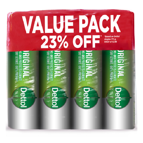 Dettol Soap Original - 4 x 175g - Value Pack Buy Online in Zimbabwe thedailysale.shop