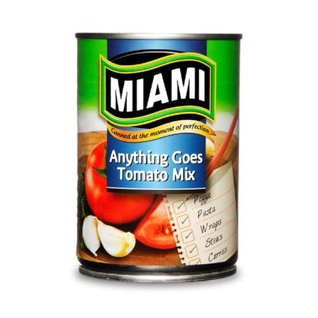 Miami Canners  Anything Goes Tomato Mix  410g x 6 Buy Online in Zimbabwe thedailysale.shop