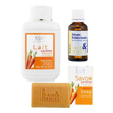Load image into Gallery viewer, F&amp;W Original Carrot Lotion + Orig Carrot Soap + Orig Brightening Serum
