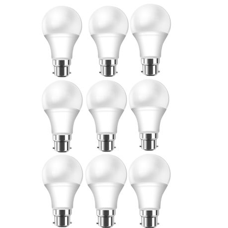 (Pack of 9)12W LED Light Bulb, B22 Base.6500K Daylight. Daily essentials. Buy Online in Zimbabwe thedailysale.shop