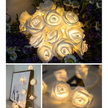 Load image into Gallery viewer, White Rose Wedding Fairy Lights Warm White 1.5m- Battery Operated
