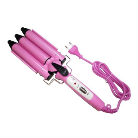 Pink Hair Curling Iron 3 Barrel Ceramic Wand Curler Buy Online in Zimbabwe thedailysale.shop