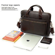 Load image into Gallery viewer, Genuine Leather Uptown 14 Laptop Briefcase
