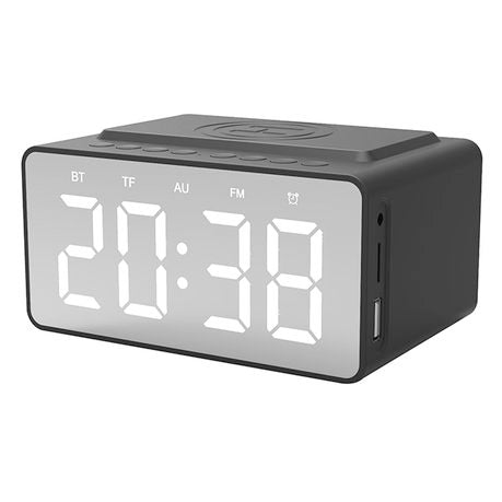 Snug Bluetooth Clock Radio & Wireless 10W Charger - Black